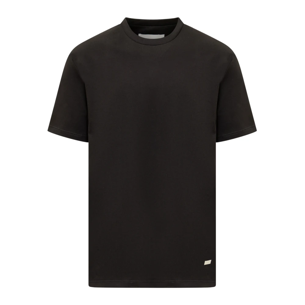 Jil Sander Zwarte T-shirt met korte mouwen en ronde hals Black Heren
