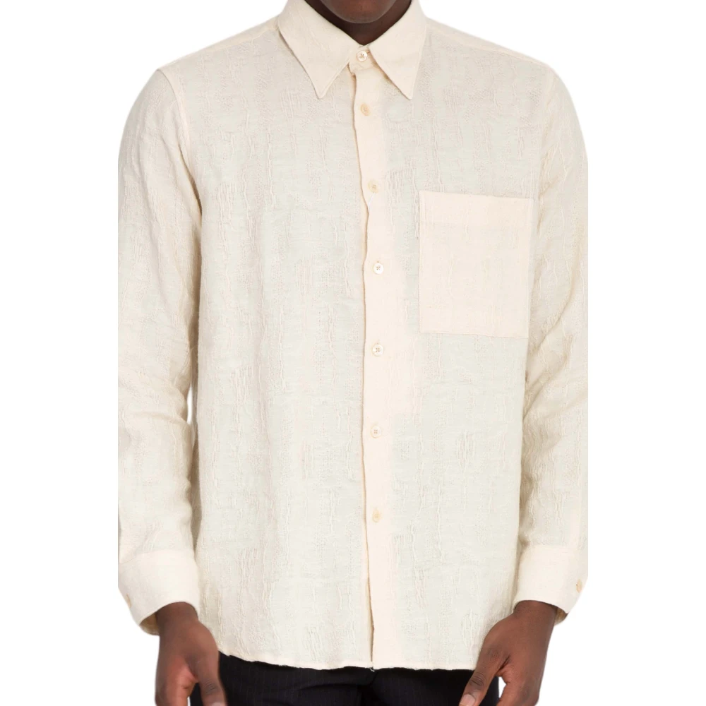 Sunflower Jacquard Shirt in Ace Stijl Beige Heren