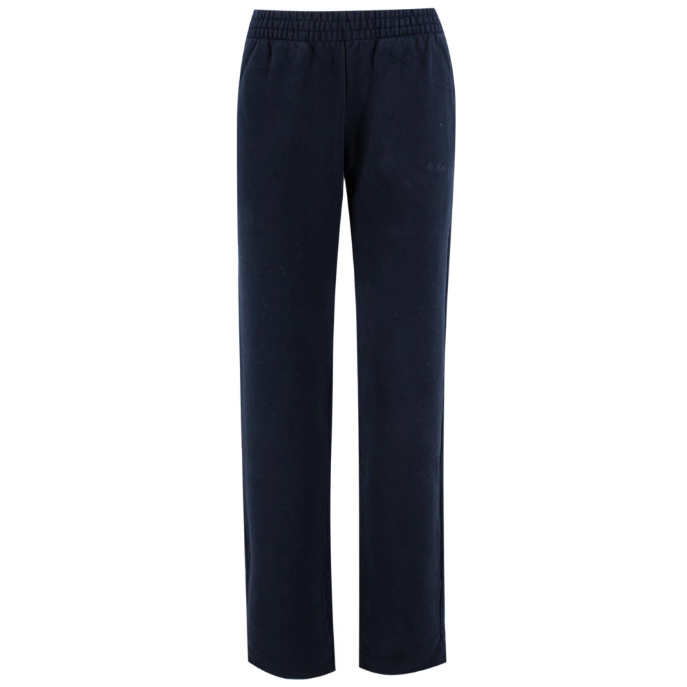 Mc2 Saint Barth Blue Straight Trousers, Female, Xs, Sb 00 Emb 00407I Trousers