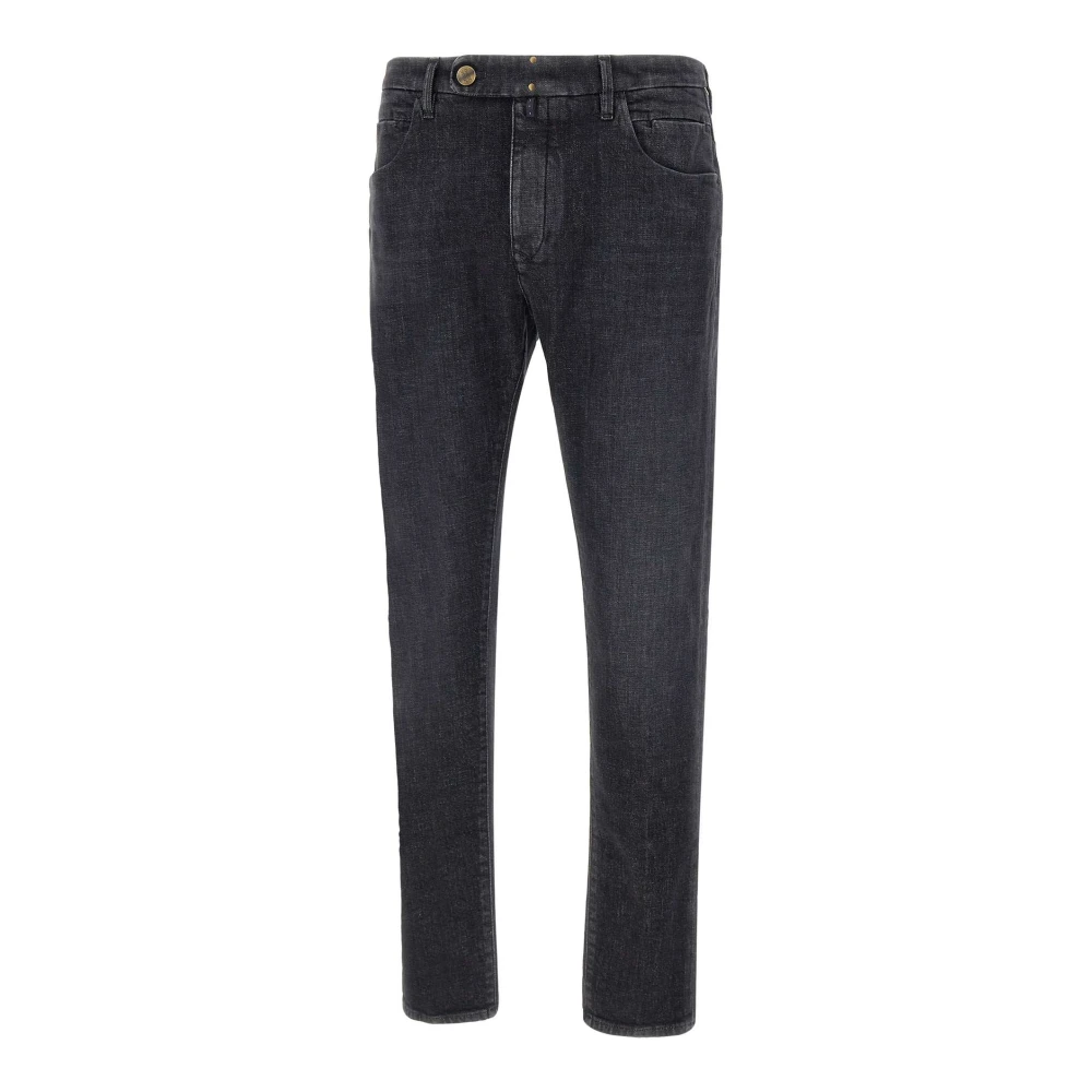 Incotex Zwarte Stretch Denim Slim Fit Jeans Black Heren