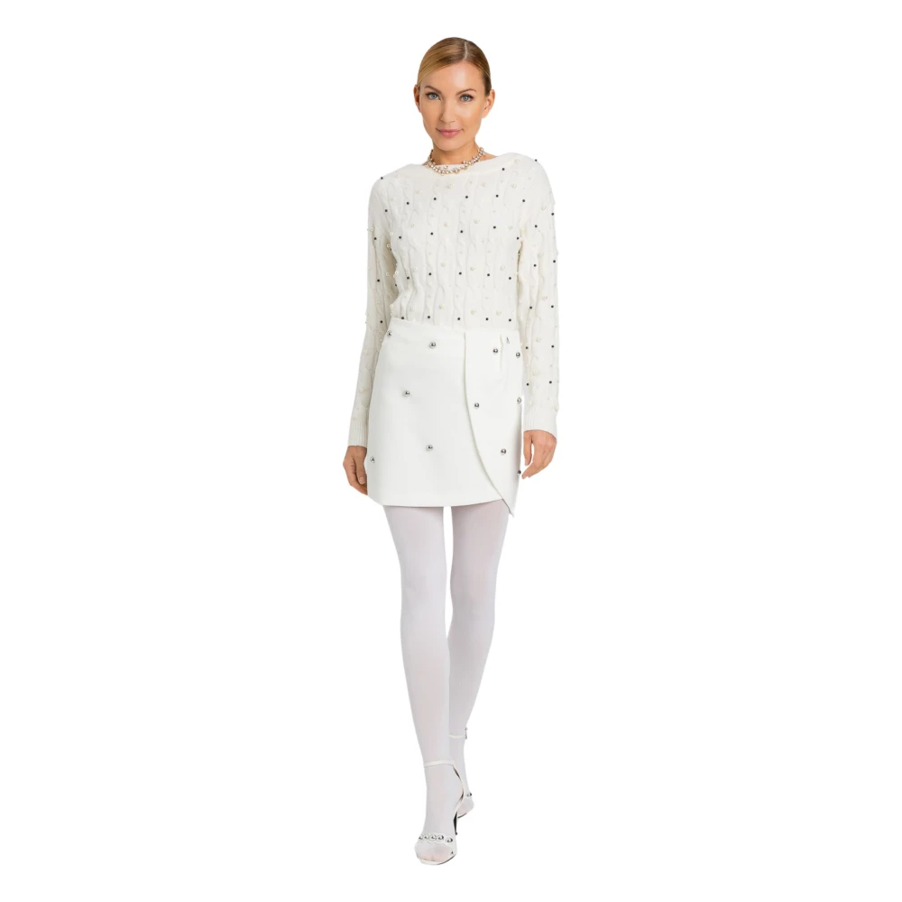 Twinset Wit gebreide trui set White Dames