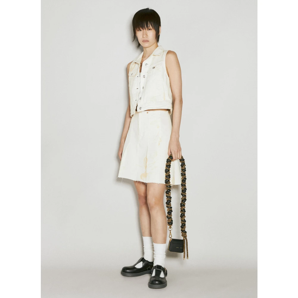 Our Legacy Diurnal Flower Print Denim Vest Beige Dames