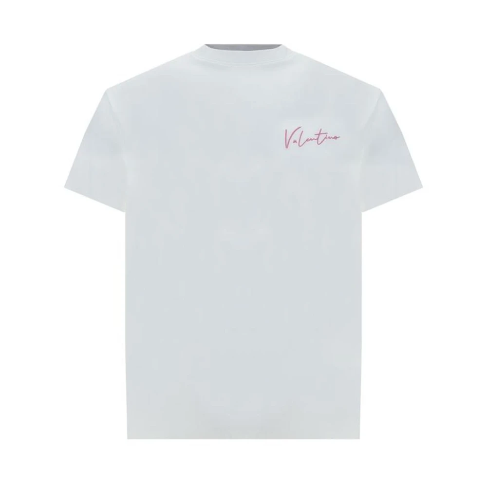 Valentino Monogram Crew Neck Katoenen T-Shirt White Heren