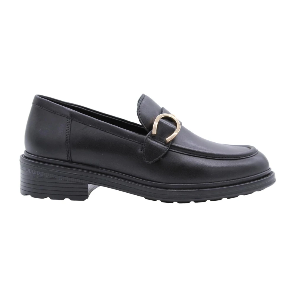 Geox Women's Black Loafers,, Classic Mocassin Shoes In Brandy Color Size 6 Uk