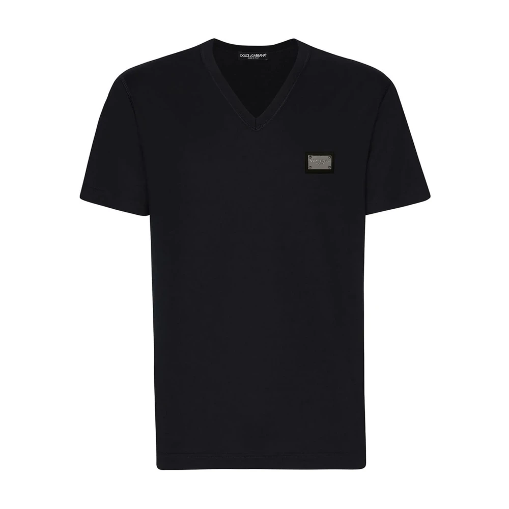 Dolce & Gabbana Blue V-Neck T-Shirt - Male - T-Shirts - 3XL - Tops