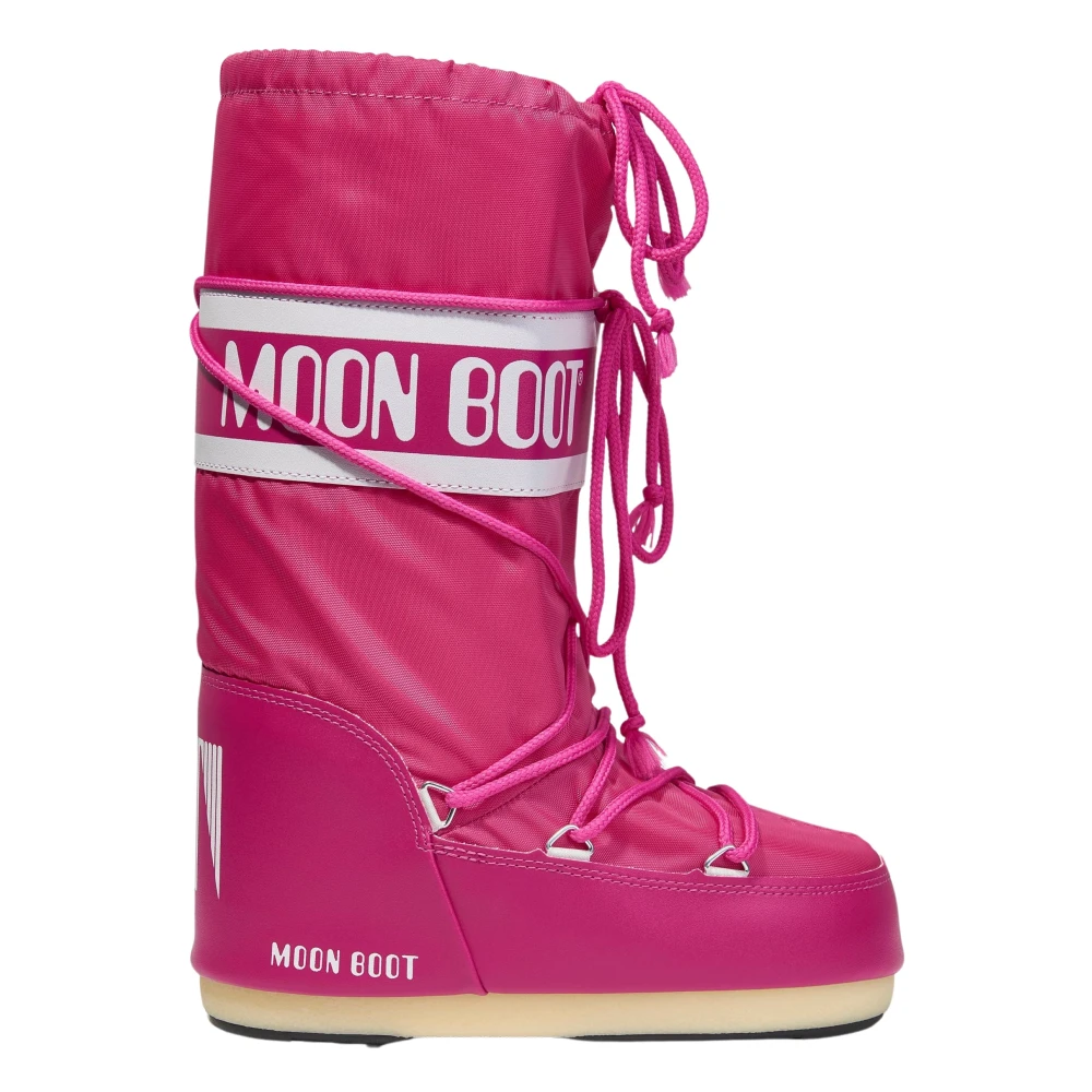 Moon Boot Girls Pink Boots,, Icon Nylon Snow Boots For Size 27 Eu