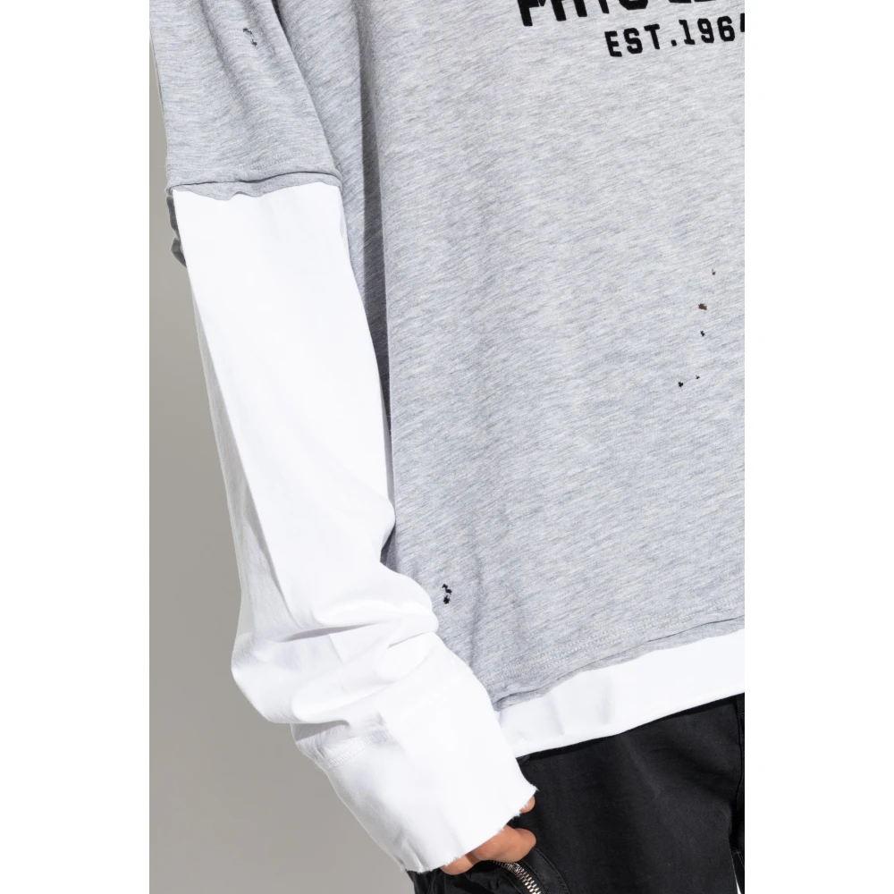 Dsquared2 T-shirt met logo Gray Heren