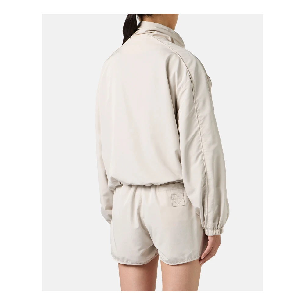 Iceberg Poederkleurige jas in actief nylon met logo Beige Dames