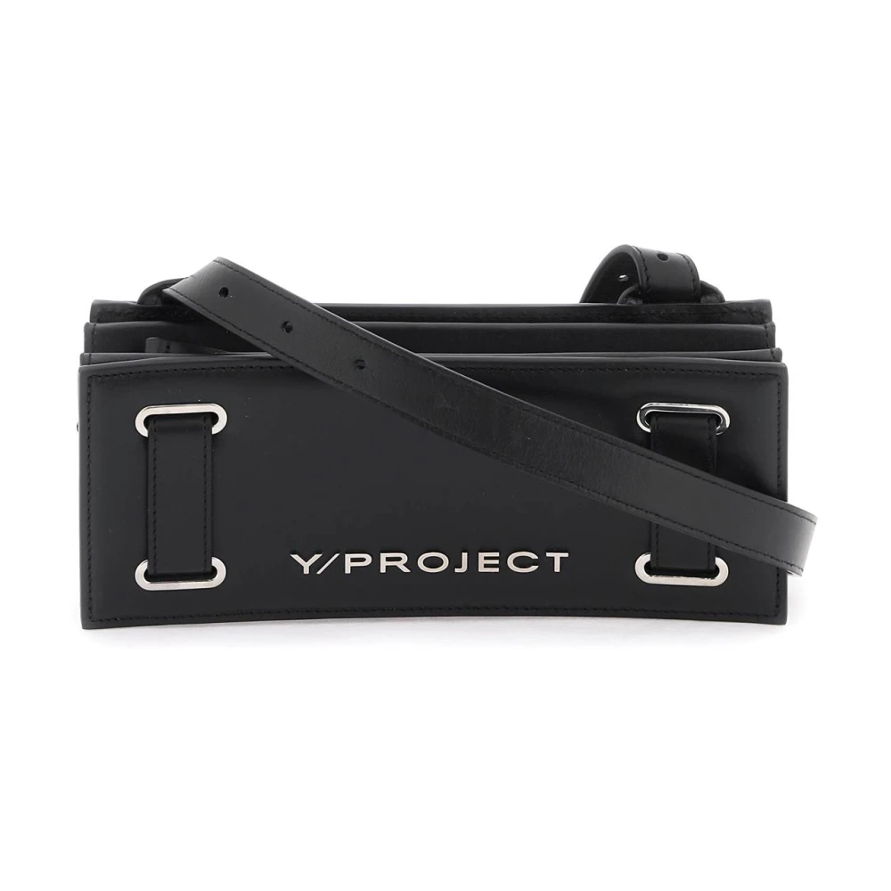 Y Project Accordeon Crossbody Tas van Glad Leer Black Dames
