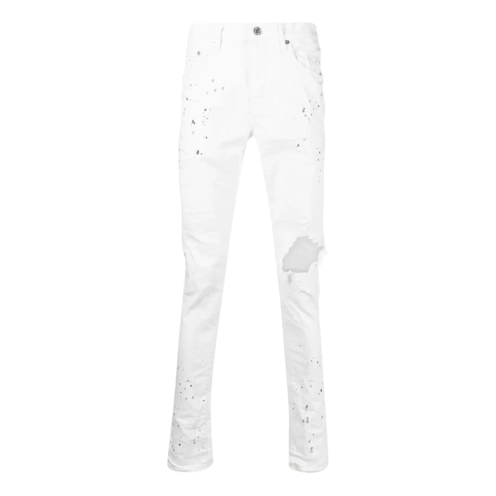 Purple Brand Witte Denim Jeans met Verfeffect White Heren