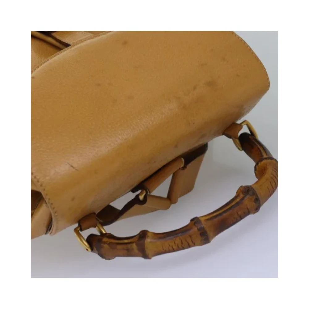 Gucci Vintage Pre-owned Leather backpacks Yellow Dames