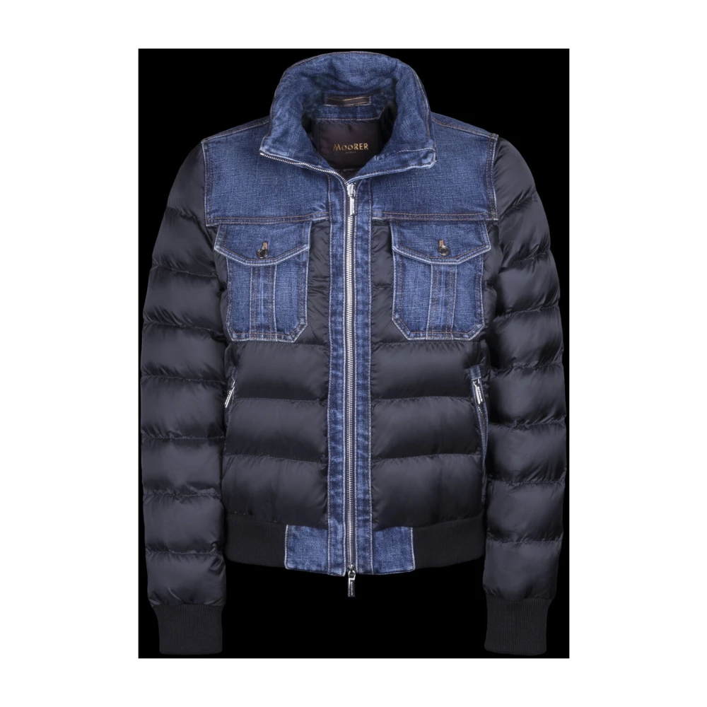 Moorer Iconische bomberjack met ganzendons Blue Dames