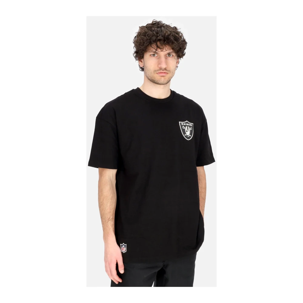 new era Lasrai Raiders Oversize Tee Zwart Wit Black Heren
