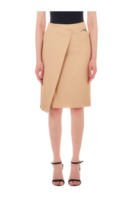 Beige Omlottkjol Klassisk Stil