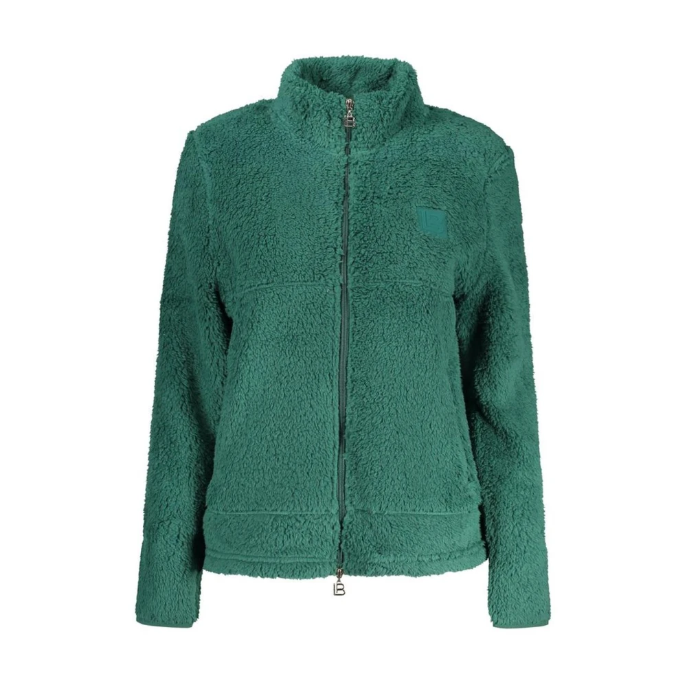 Laura Biagiotti Women's Green Zip-Throughs, M, Polyester Sweatshirt With Ribbed Cuffs