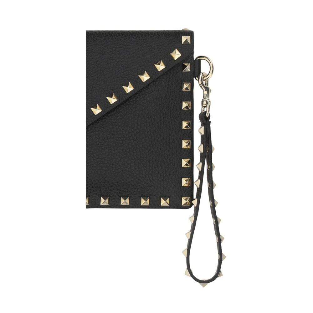 Valentino Garavani Rockstud Clutch met Magnetische Klep Black Dames