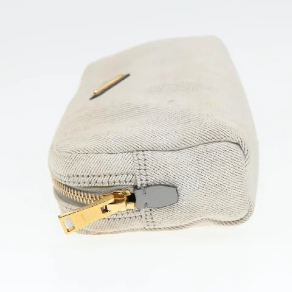 Prada Vintage Pre-owned Canvas pouches Gray Dames