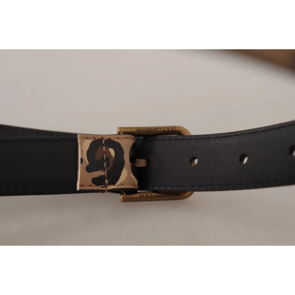 Dolce & Gabbana Elegante Gegraveerde Leren Riem Multicolor Heren