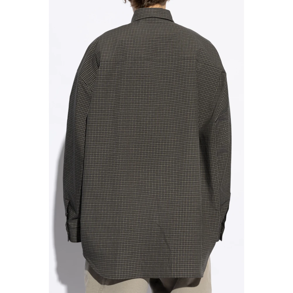 Balenciaga Geruit Patroon Overhemd Black Heren