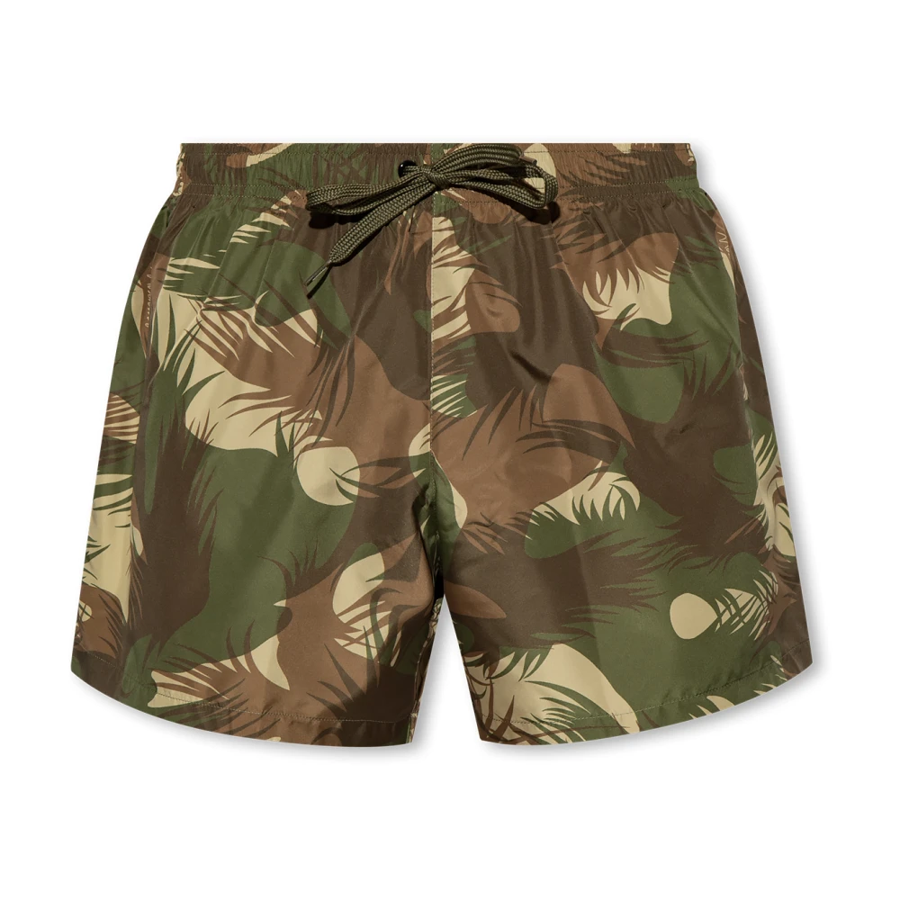 Moschino Men's Green Beachwear, S, Swim Shorts