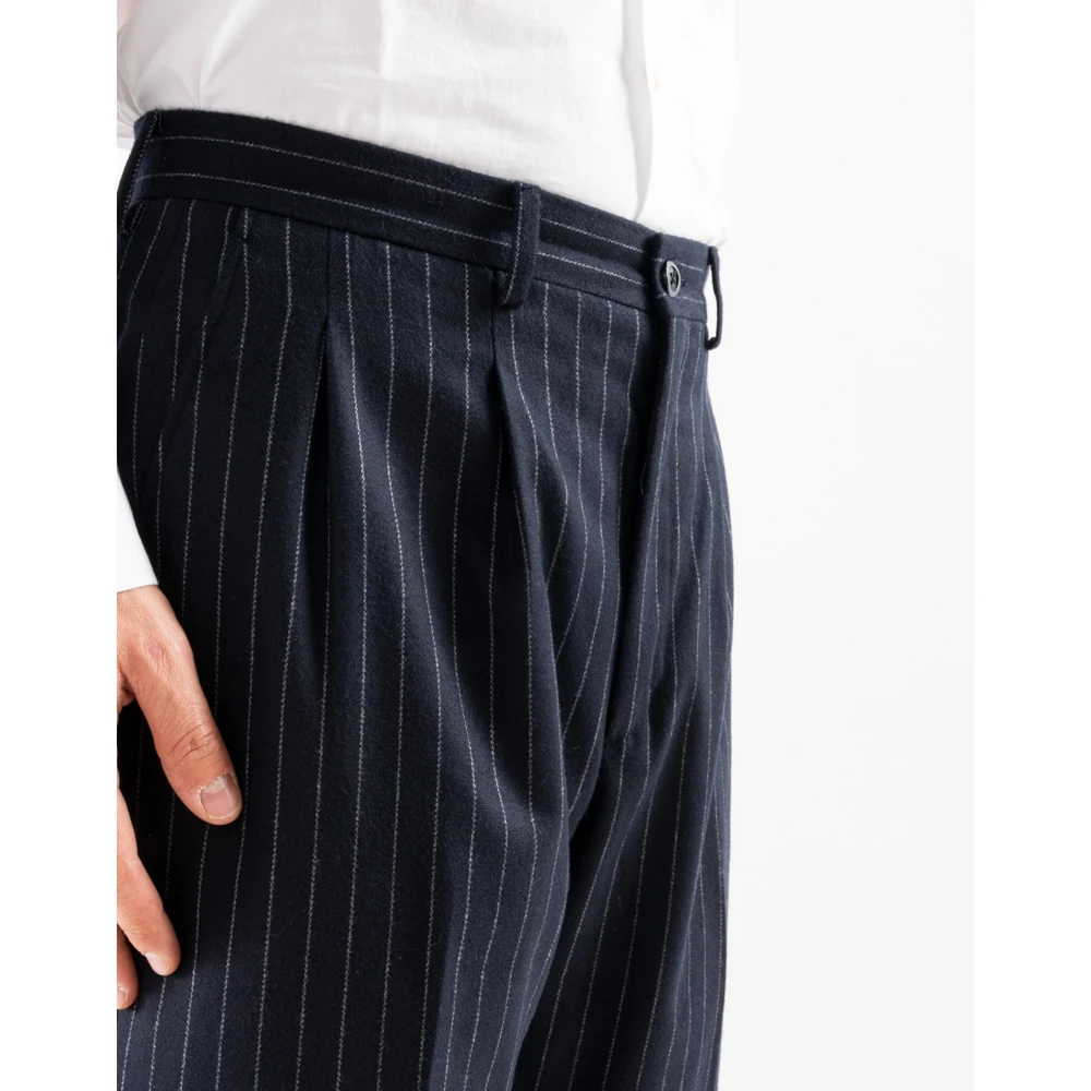Corsinelabedoli Klassieke Wollen Pantalon Blue Heren