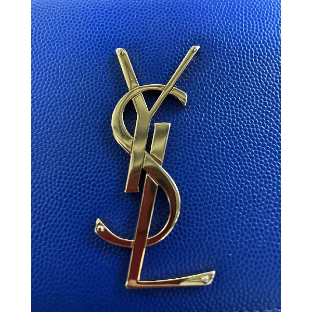 Saint Laurent Vintage Pre-owned Leather clutches Blue Dames