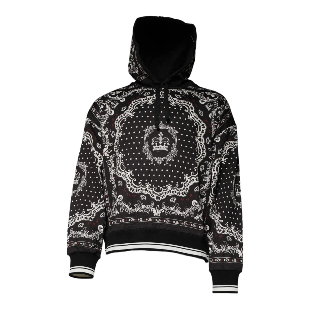 Dolce & Gabbana Bandana Print Hoodie Black Heren