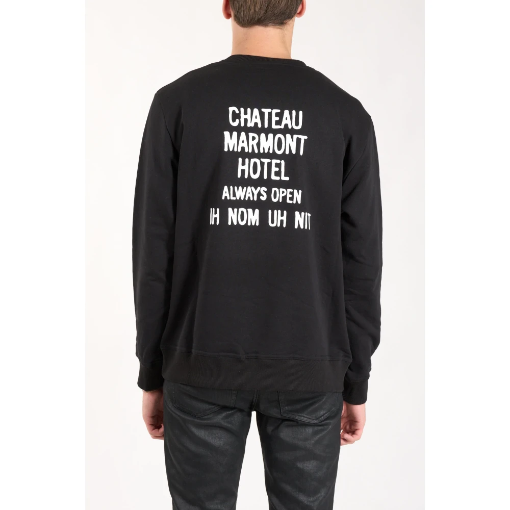 IH NOM UH NIT Chateau Sweatshirt met Front Print Black Heren