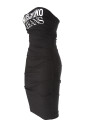 black-logo-print-strapless-dress