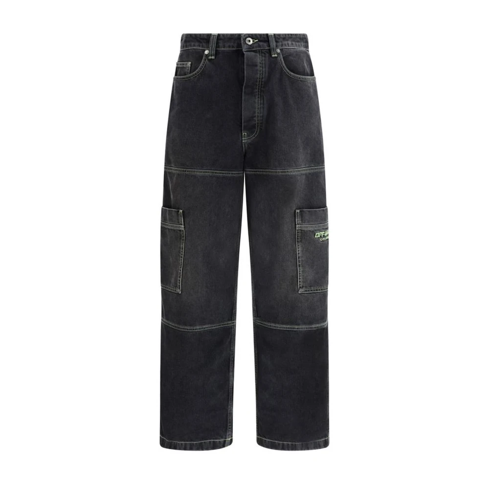 Off White Cargo Jeans met zijzakken Black Heren