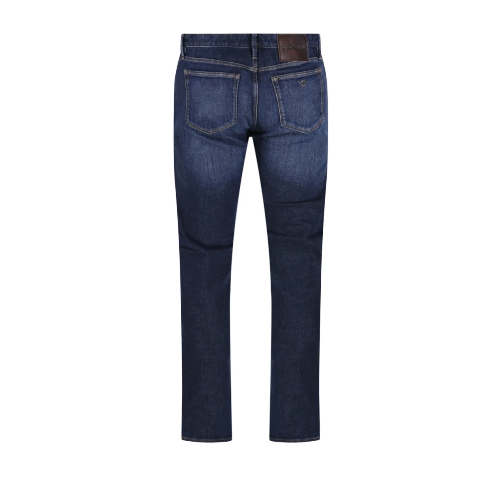 Emporio Armani Denim Blauwe Zakbroek Blue Heren
