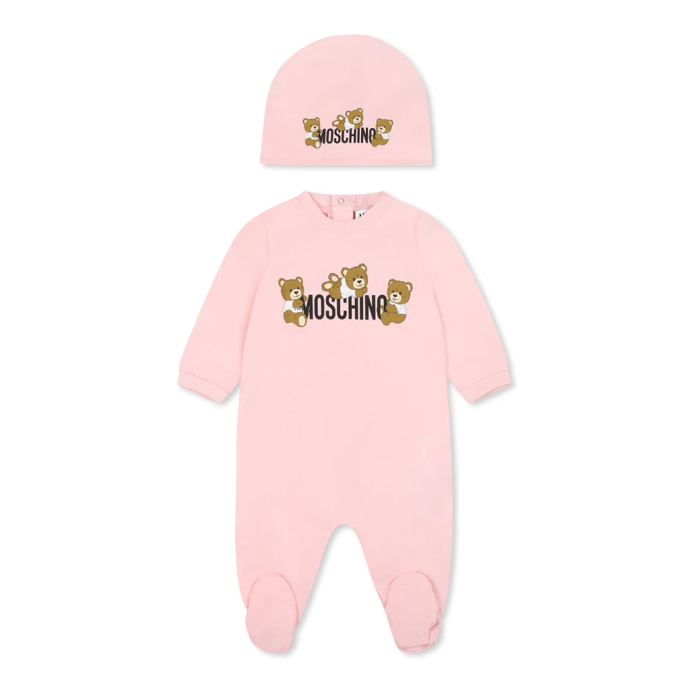 Moschino Rosa Rompers och Hatt Set Pink, Unisex