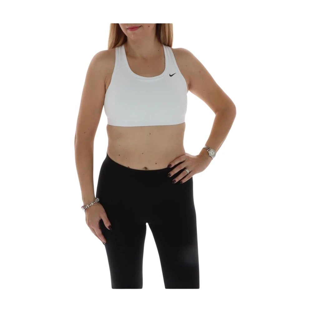 Nike Women's White Dri-Fit Swoosh Sports Bra