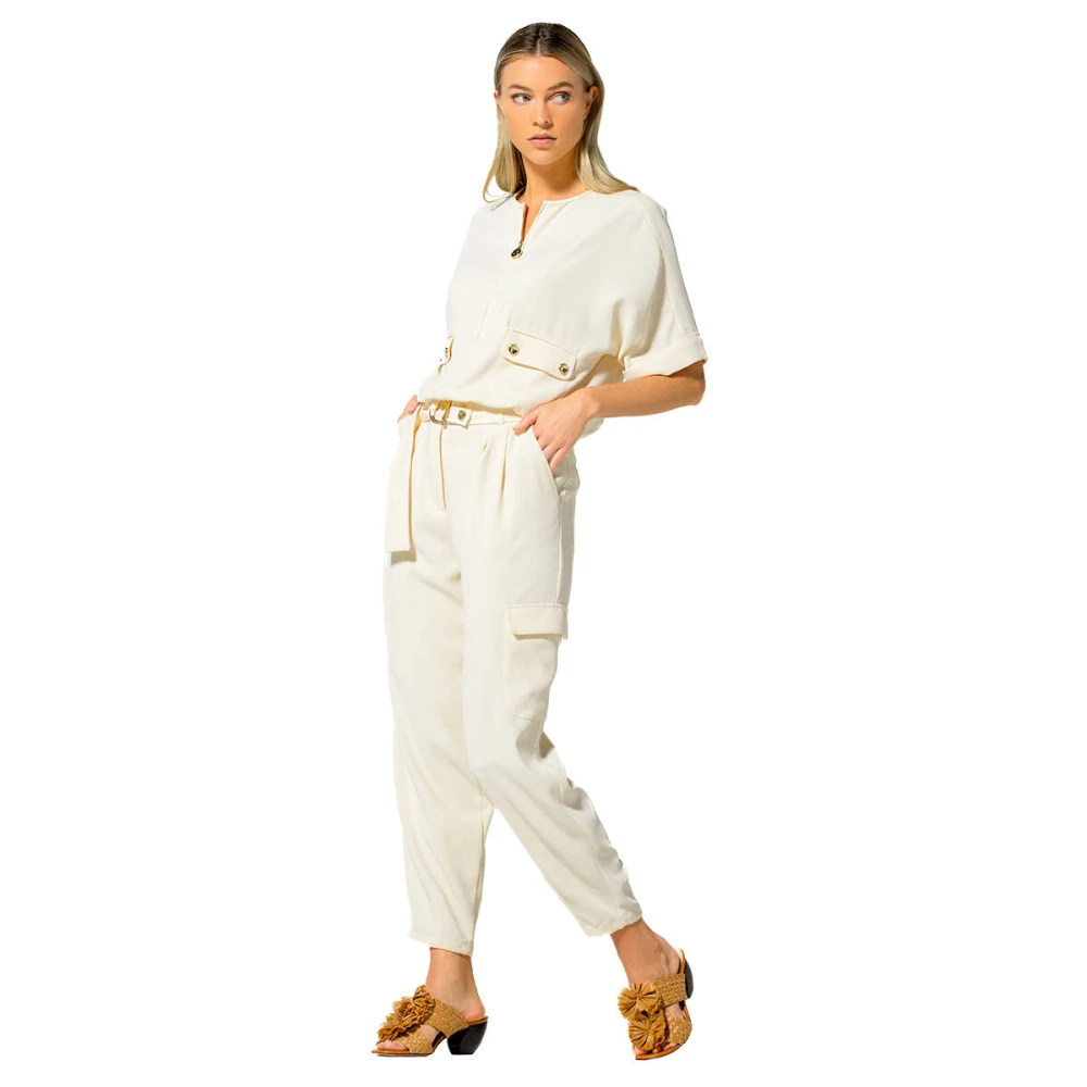 Caroline Biss Broek 1537 Stijlvolle Broek Beige Dames