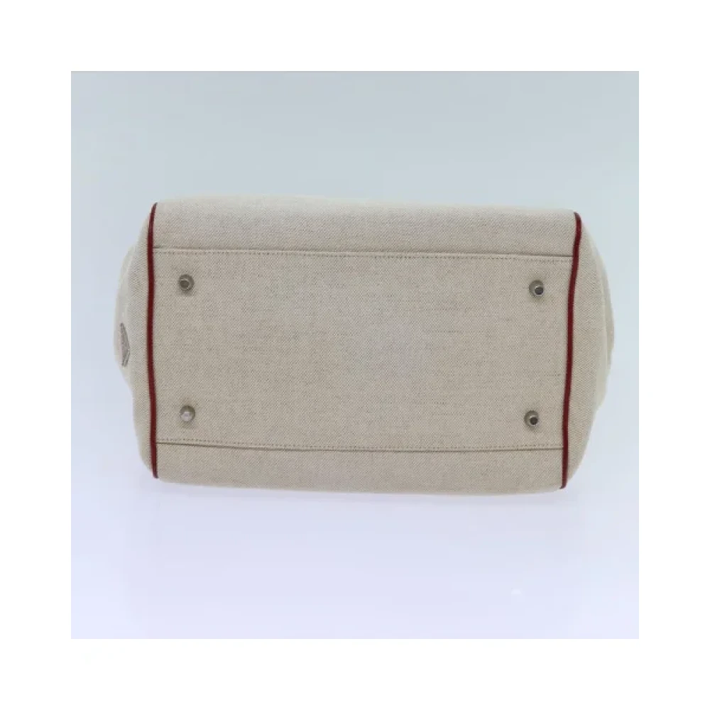 Prada Vintage Pre-owned Cotton prada-bags Beige Dames