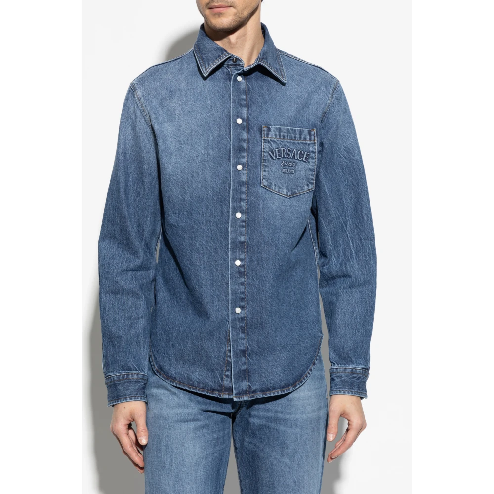 Versace Denim overhemd Blue Heren