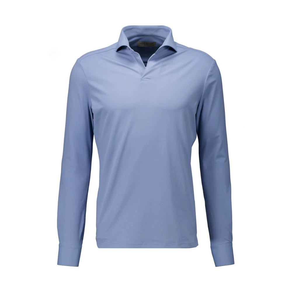 John Miller Hyper Stretch Polo Longsleeve Shirt Blue Heren