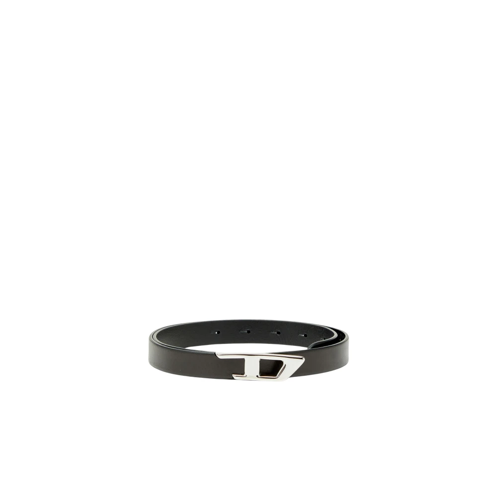 DIESEL | Black leather B-D-Logo belt | Women | 85 - Image 3