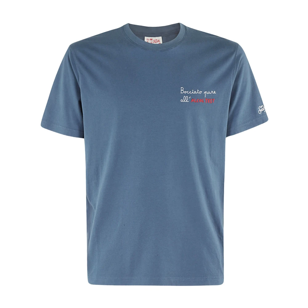 MC2 Saint Barth Geborduurd T-shirt voor mannen Blue Heren