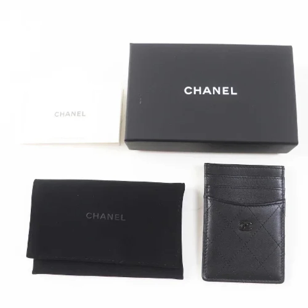 Chanel Vintage Pre-owned Leather wallets Black Dames