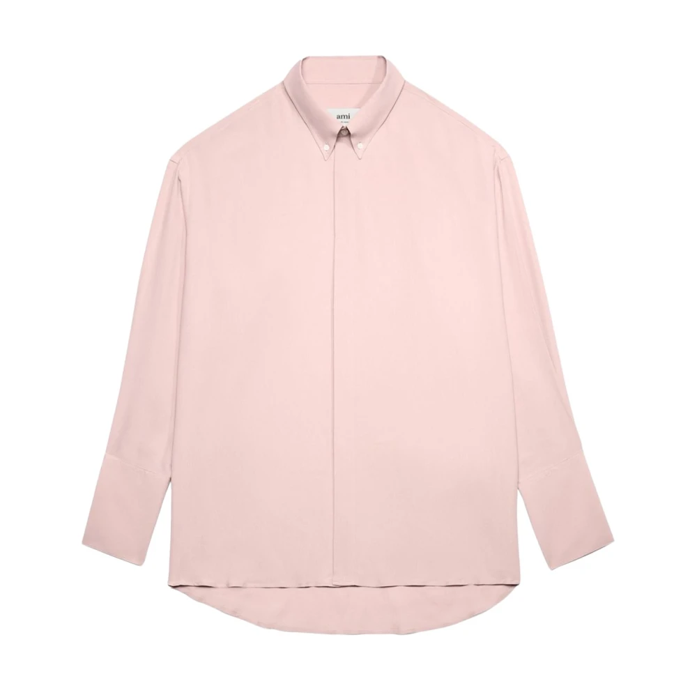 Ami Paris Poederroze Oversized Shirt Pink Heren