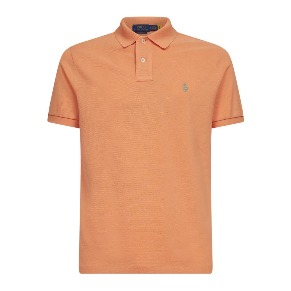 Polo Ralph Lauren Men's Orange Polo Shirts, 2XL, Custom Slim-Fit Polo