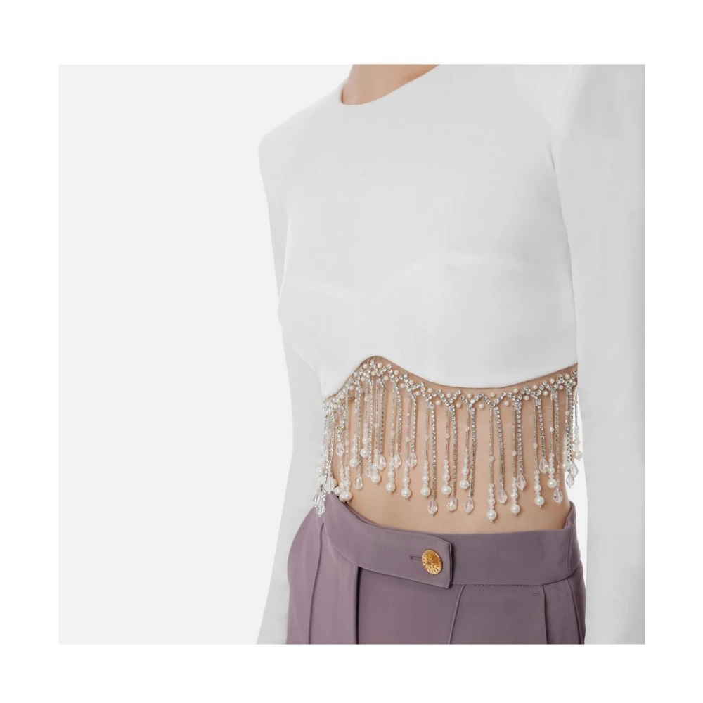 Elisabetta Franchi Stijlvolle Sweatshirts en Hoodies Collectie White Dames