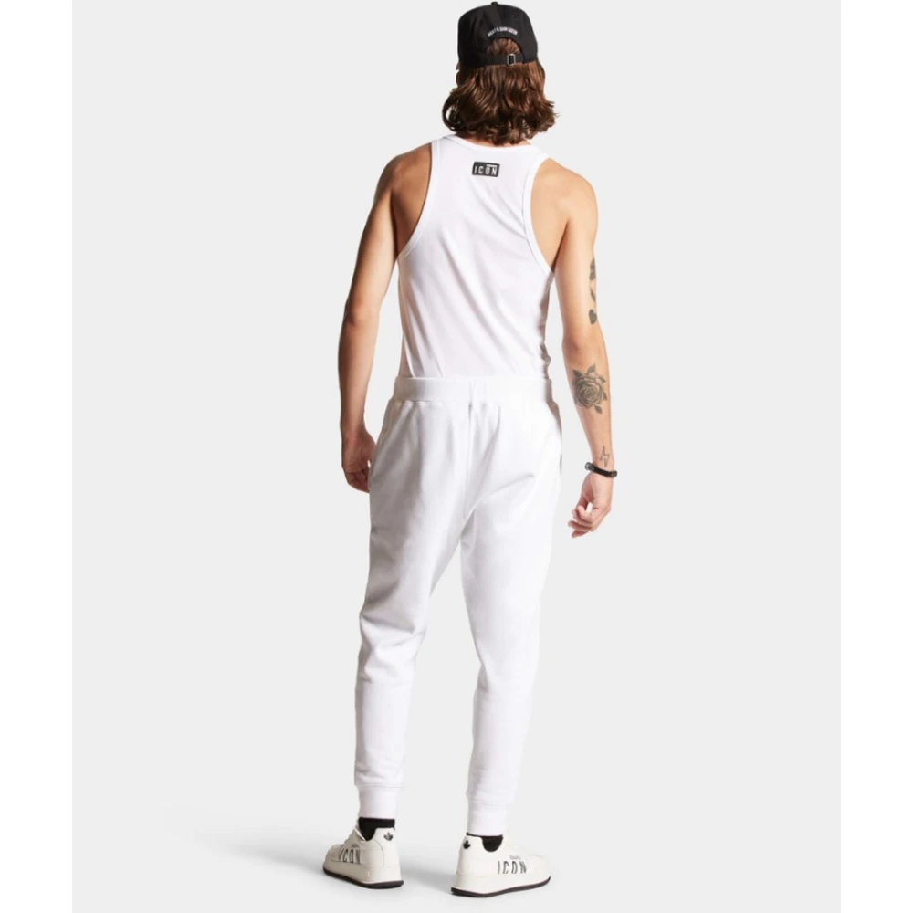 Dsquared2 Icon Jogger Broek met Elastische Taille White Heren