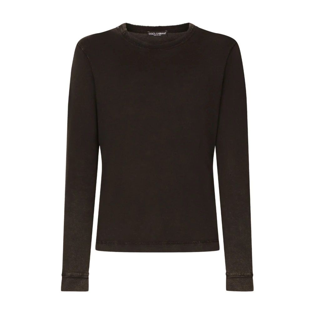 Dolce & Gabbana Zwart Crew-neck Katoenen Sweatshirt Black Heren