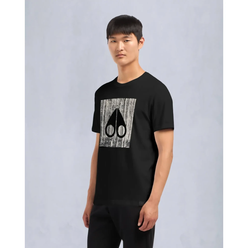 Moose Knuckles Zwarte Igneous Tee Stijlvol Shirt Black Heren
