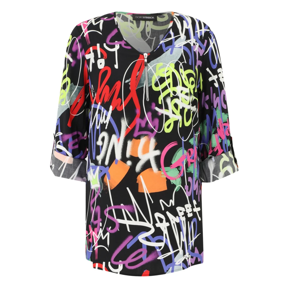 Doris S Kleurrijke Graffiti Print Blouse Multicolor Dames