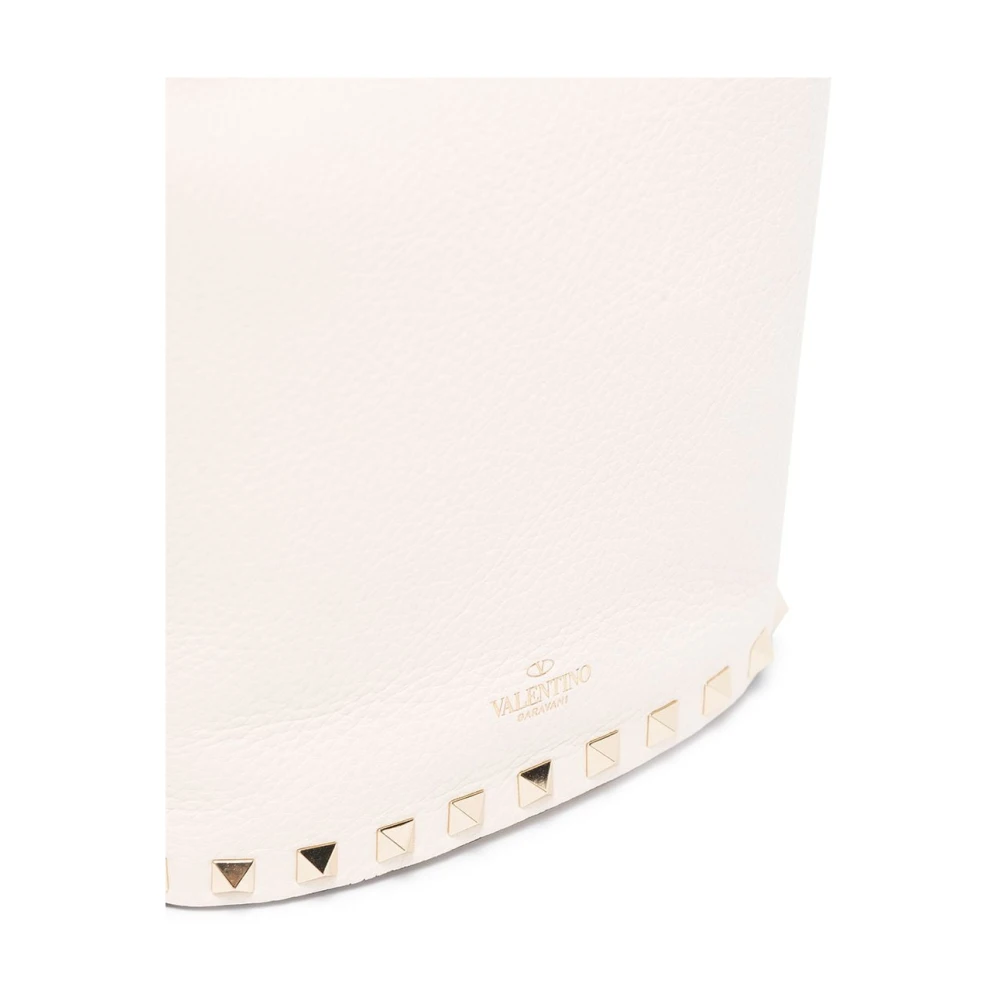 Valentino Garavani Witte leren Rockstud schoudertas White Dames