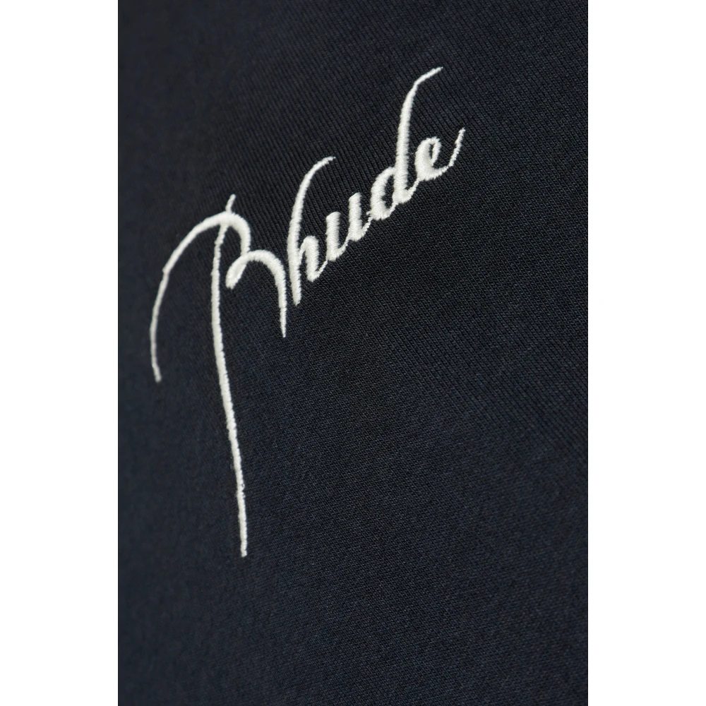 Rhude T-shirt met geborduurd logo Black Heren