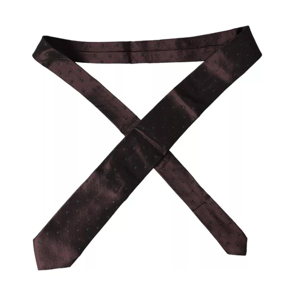 Dolce & Gabbana Bordeaux Fantasy Zijden Verstelbare Heren Stropdas Brown Heren